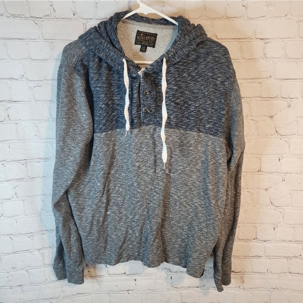 Men's Lucky Brand button-up sweatshirt hoodie, size Large